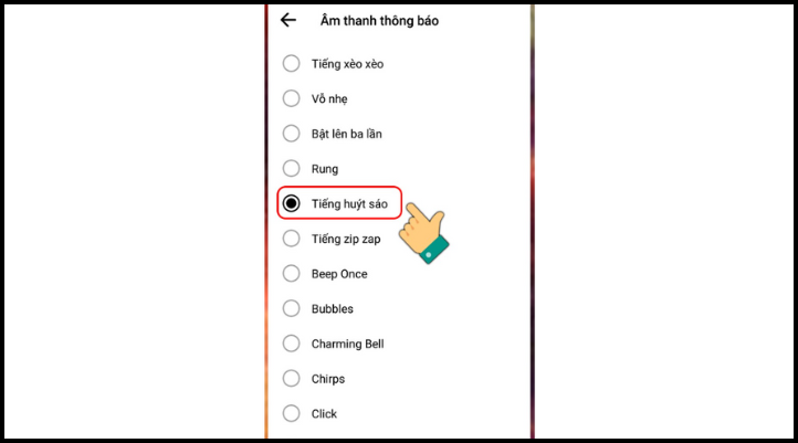 Lựa chọn và áp dụng bản nhạc chuông tin nhắn mới trong Messenger trên điện thoại.