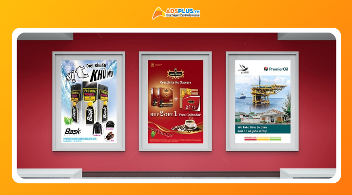 Đây là hình thức truyền thông sử dụng ấn phẩm in ấn để tăng nhận diện thương hiệu trong không gian vật lý.