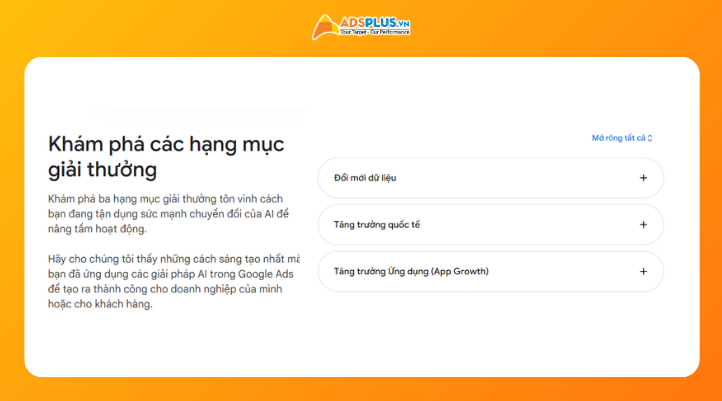 Ba hạng mục giải thưởng Google Ads Impact Awards 2026