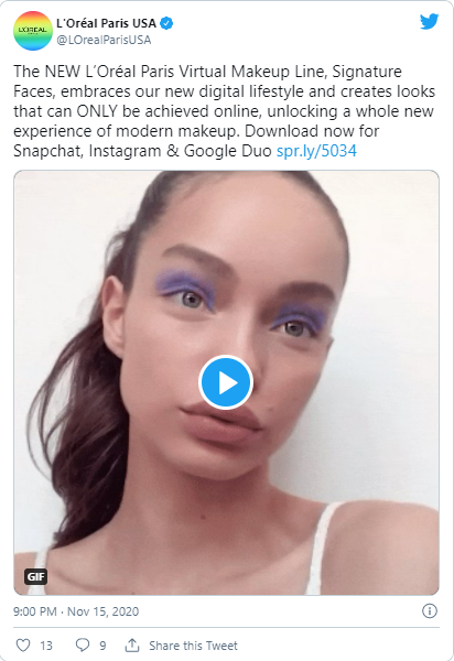 Nền tảng Make-up ảo của L’Oréal