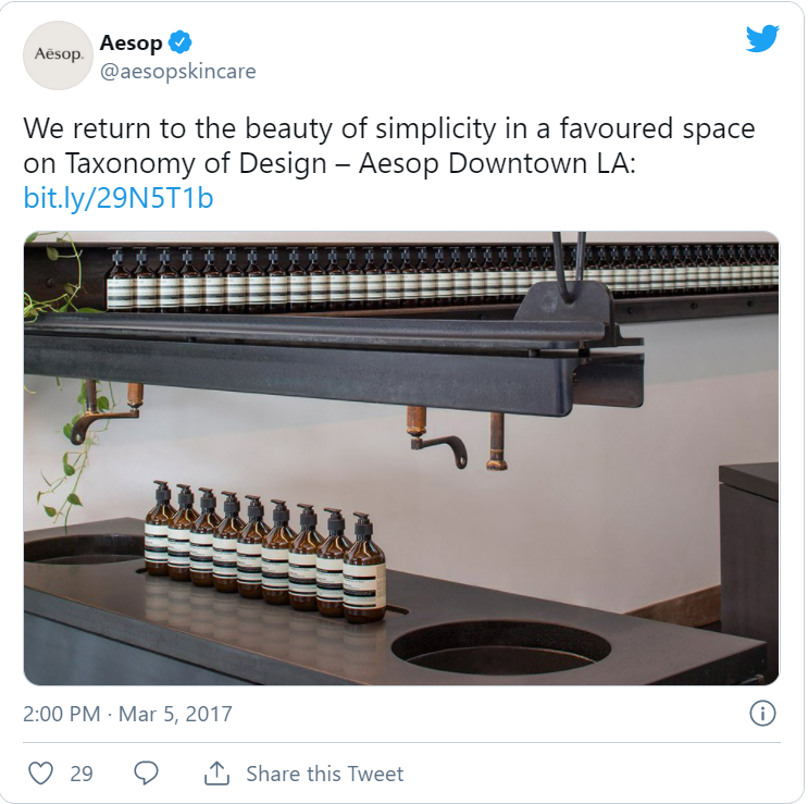  Chiến dịch thiết kế của Aesop trong 10 content về mỹ phẩm.