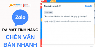 Chèn tin nhắn nhanh Zalo