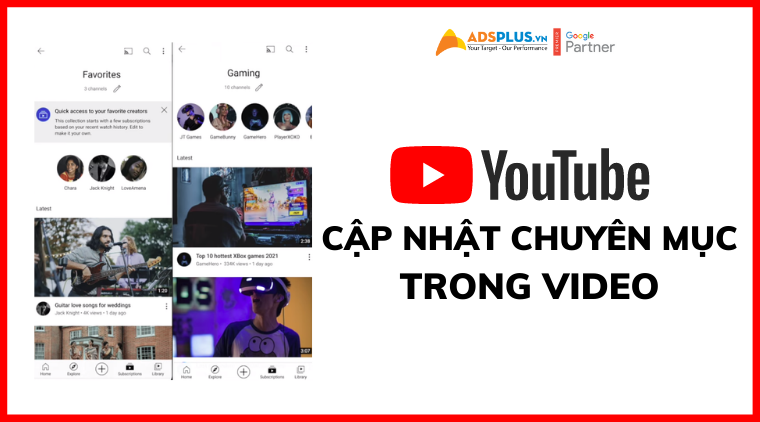 cập nhật chuyên mục youtube