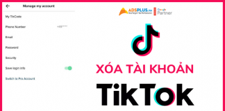 xóa tài khoản tiktok