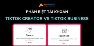 tài khoản tiktok business và creator