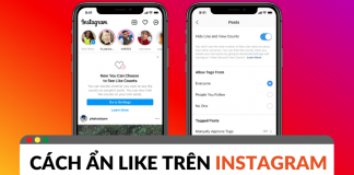 cách ẩn like trên instagram