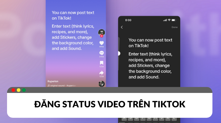 Cập nhật tính năng đăng status video trên TikTok