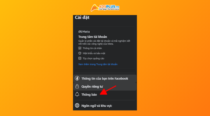 Bước 3: Chọn thông báo