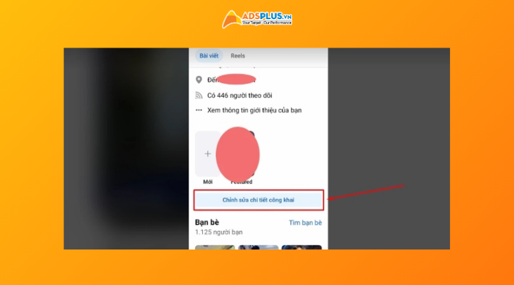 Bước 2: Khi đã ở trang cá nhân, bạn kéo xuống và chọn “Chỉnh sửa chi tiết công khai”. Ngoài ra, bạn cũng có thể nhấn vào biểu tượng hình bút nằm ngay dưới ảnh bìa để mở phần chỉnh sửa thông tin.