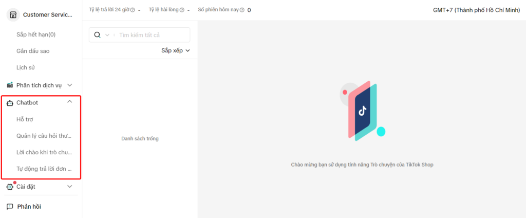 Chatbot trên TikTok Shop