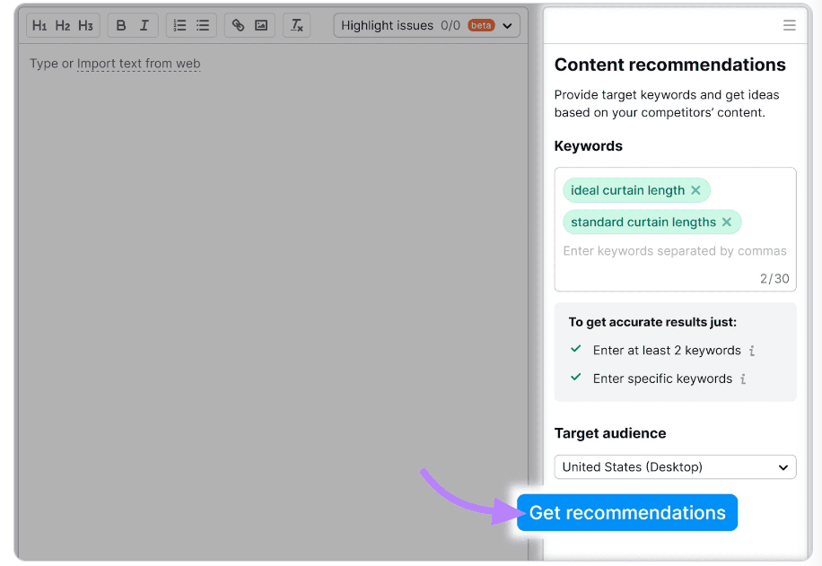 Semrush’s SEO Writing Assistant