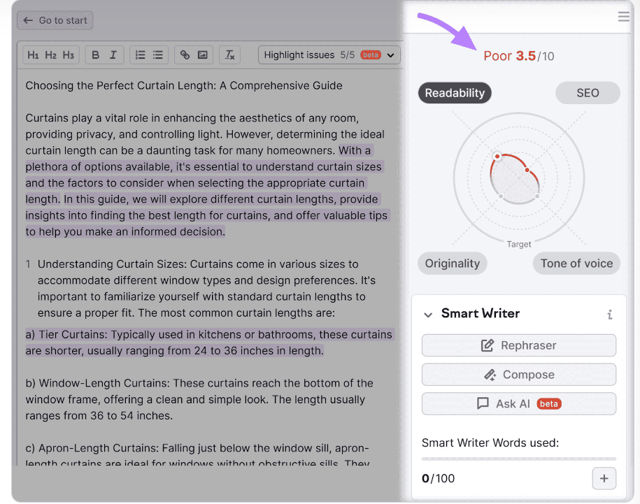 Semrush’s SEO Writing Assistant