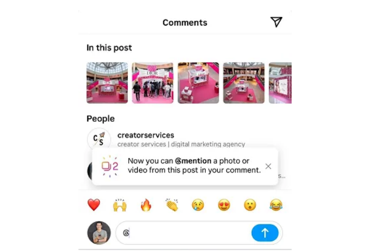 Thử nghiệm bình luận mới trong Instagram