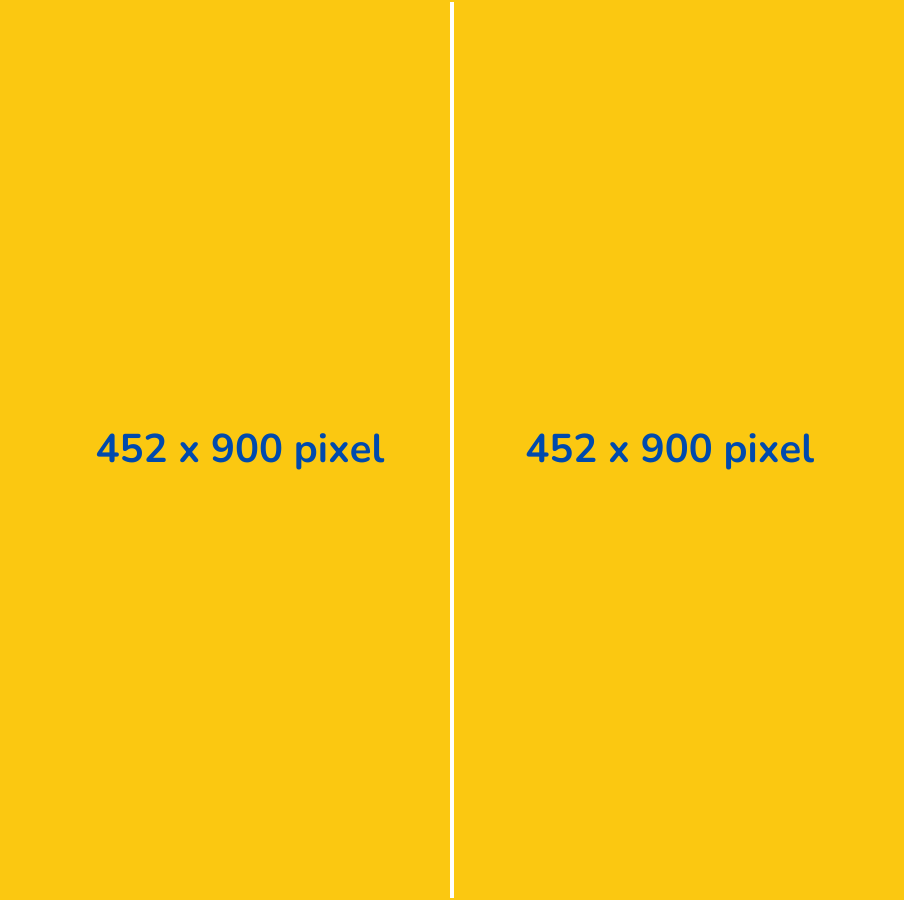 Sử dụng 2 ảnh ngang kích thước là 452 x 900 pixel hoặc 900 x 900 pixel.