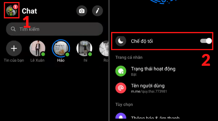 Cách đổi giao diện Messenger màu đen Dark Mode đơn giản
