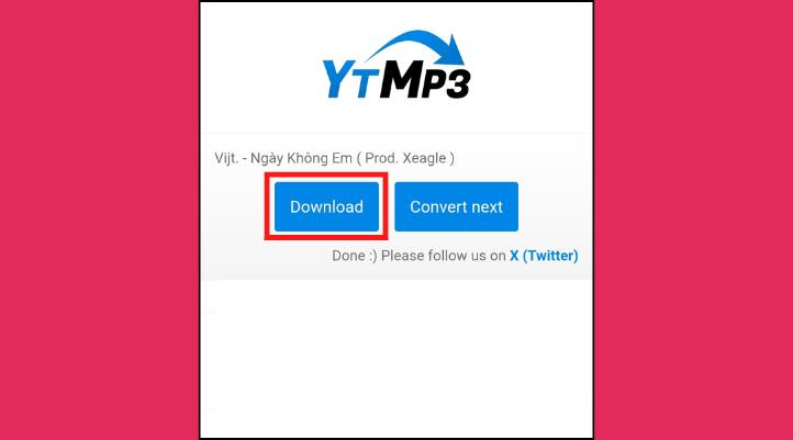 Nhấn Download để tải về file đã chuyển Youtube thành MP3