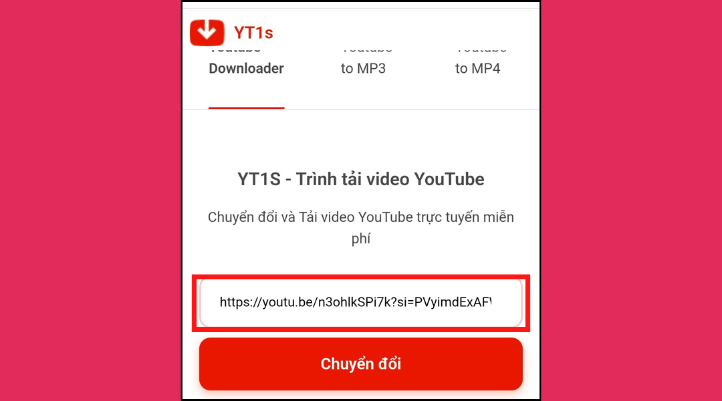 Truy cập vào trang YT1a và dán link video để chuyển Youtube thành MP3