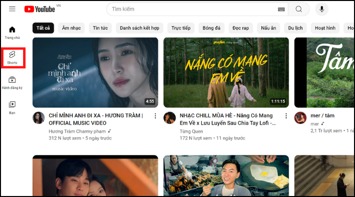 Vào Youtube và chọn video Shorts cần tải