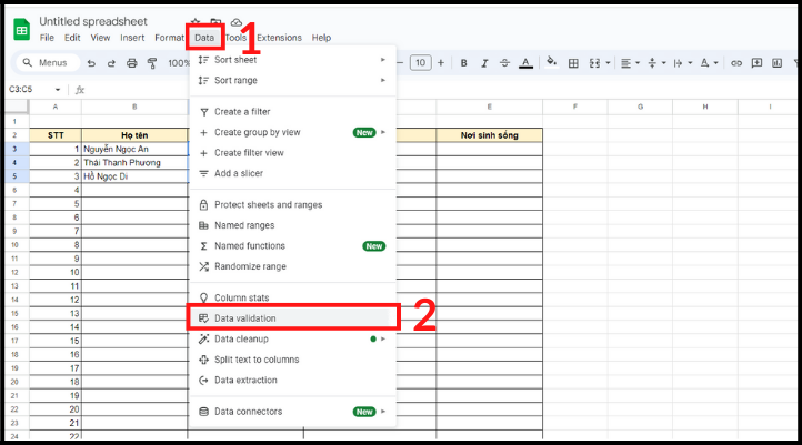 Quản lý dữ liệu hiệu quả bằng cách tạo Data Validation trong Google Sheet