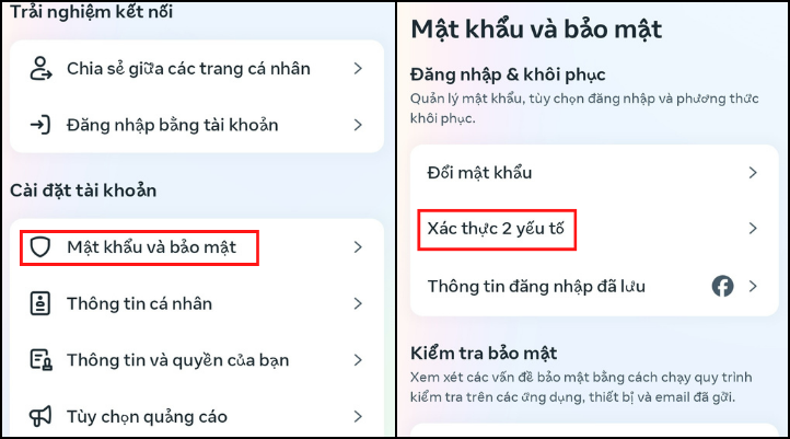 Vào mật khẩu và chọn Xác thực 2 yếu tố