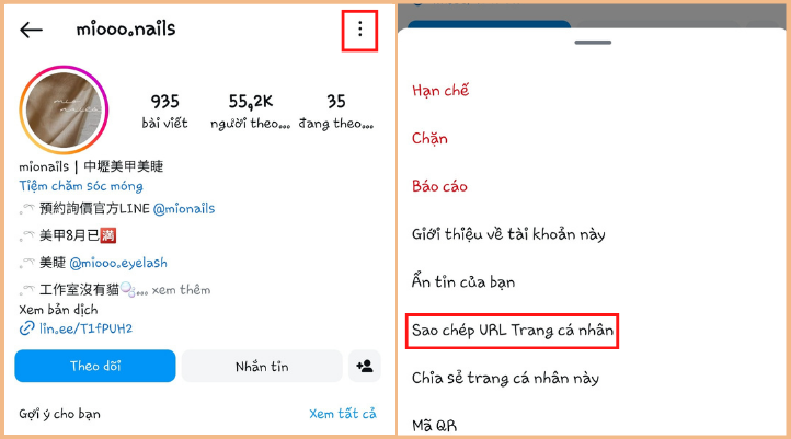 Hướng dẫn cách lấy link Instagram trên điện thoại và máy tính