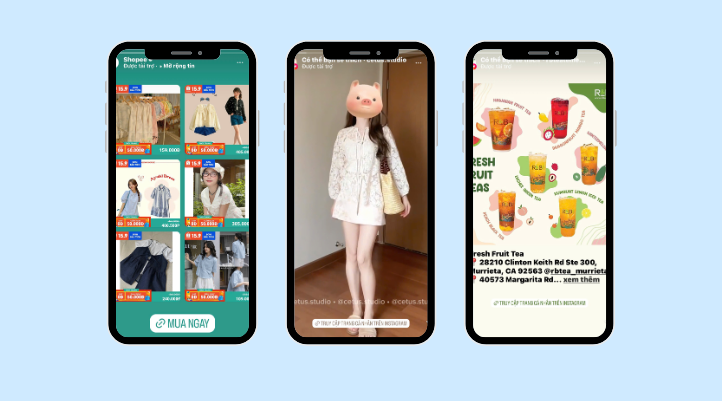 Giao diện toàn màn hình giúp cách chạy quảng cáo story Instagram tối ưu được không gian tiếp cận khách hàng