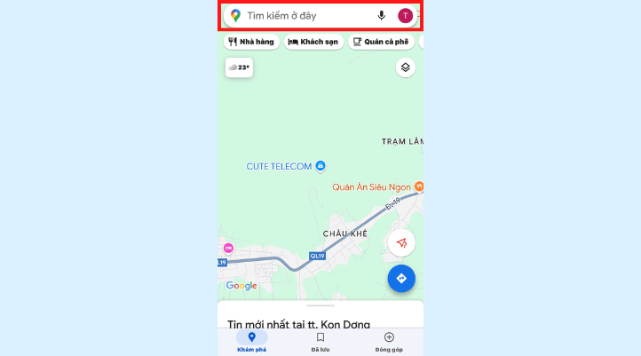 Đầu tiên bạn cần tải ứng dụng Google Maps về điện thoại và nhập vị trí cần ghim lên thanh Tìm kiếm ở đây