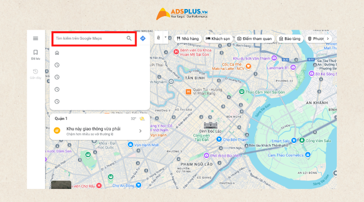 Bước 1: Đăng nhập vào Google Map và tìm kiếm địa điểm doanh nghiệp muốn xóa