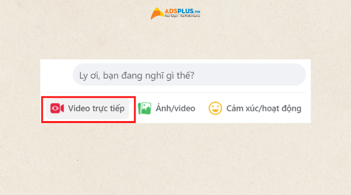 Bước 1: Truy cập vào Facebook và chọn vào Video trực tiếp.