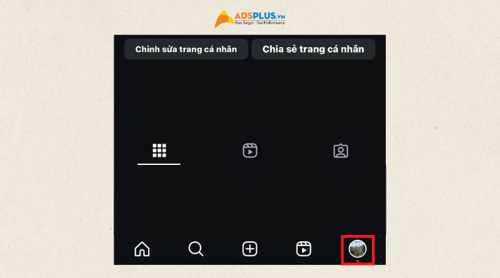 Bước 1 truy cập vào Instagram và chọn biểu tượng Avatar