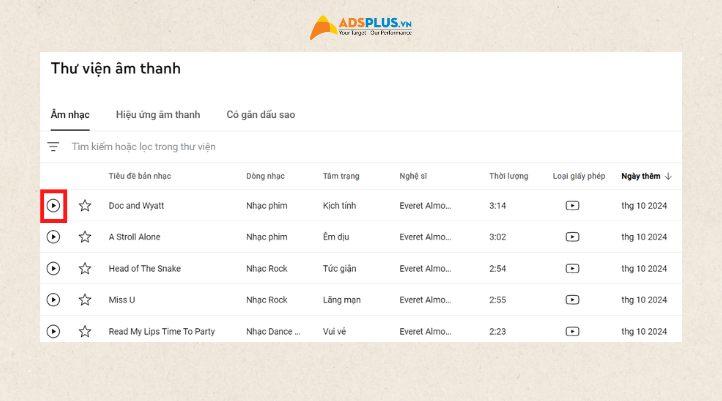 Nhấn Dấu Play để nghe thử bài hát tại thư viện nhạc Youtube miễn phí