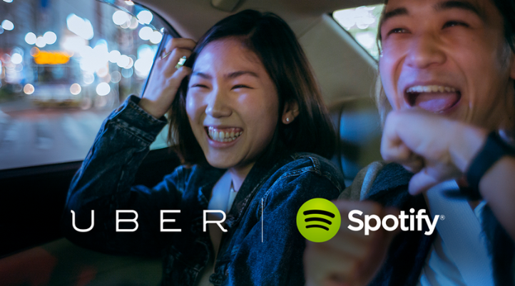 Hình ảnh từ kế hoạch Marketing đồng thương hiệu của Uber và Spotify