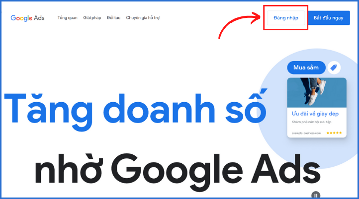 Đăng nhập vào tài khoản Google Ads.