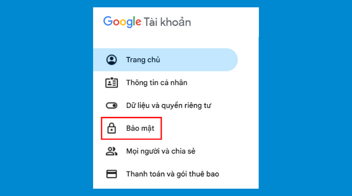 Chọn Bảo mật