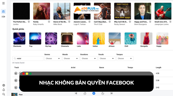 Cách tìm nhạc không bản quyền Facebook