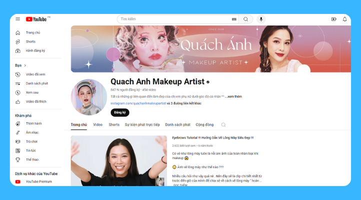 Cách làm Youtuber - Tập trung vào một ngách cụ thể, như Changmakeup nổi tiếng trong mảng làm đẹp, review mỹ phẩm và hướng dẫn makeup