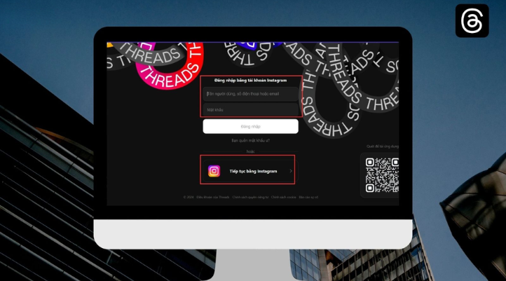 Bước 2: Nhấn nút “Log in”, nhập thông tin theo yêu cầu, nếu trước đó đã đăng nhập IG trên trình duyệt, bạn chọn “Continue with Instagram” để đăng nhập nhanh 
