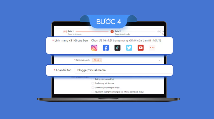 Điền các nền tảng Social Media bạn đang hoạt động