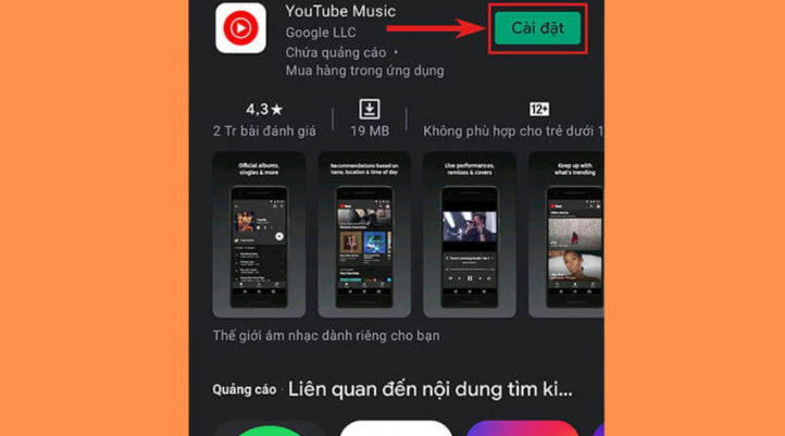 Nhấn cài đặt để tải app