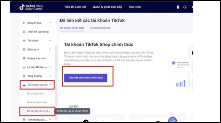 Cách liên kết tài khoản TikTok cá nhân với TikTok Shop để quản lý sản phẩm và bán hàng thuận tiện