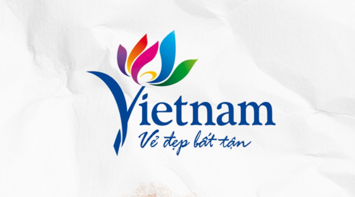 Logo Tổng cục Du lịch Việt Nam dùng biểu tượng hoa sen cách điệu
