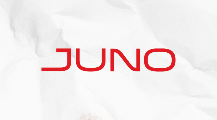 Logo Juno, font không chân, nét bo tròn mềm mại