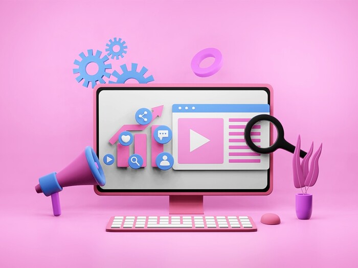 Minh họa doanh nghiệp sử dụng marketing tools để tự động hóa, cá nhân hóa và đo lường hiệu quả chiến dịch trong môi trường số hóa.
