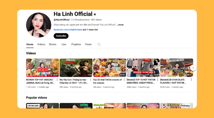 Chiến thần review Hà Linh nổi tiếng với hình mẫu review sản phẩm chân thực. Cô được đông đảo người dùng tin tưởng