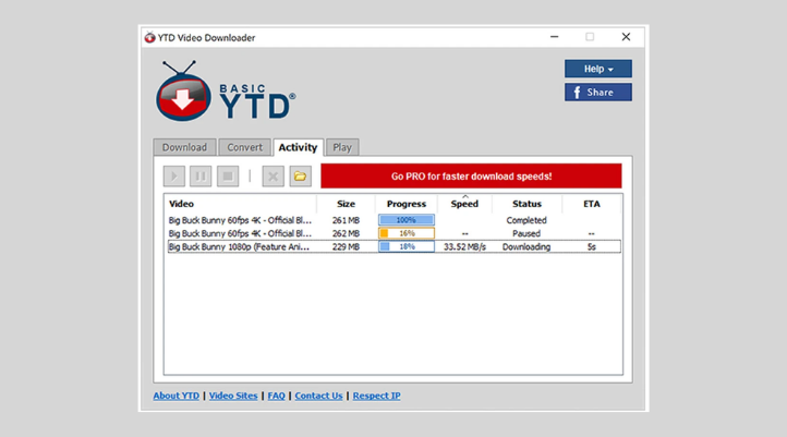 YTD Video Downloader là phần mềm download video Facebook không giới hạn số lượng