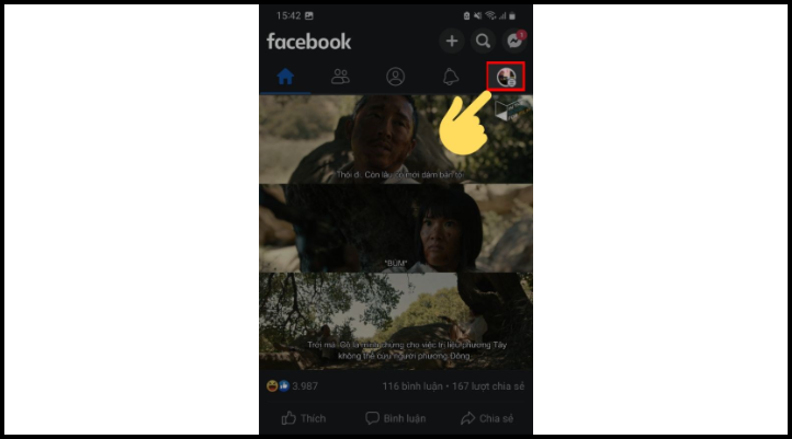 Bước 1: Mở ứng dụng Facebook trên điện thoại và nhấn vào avatar cá nhân