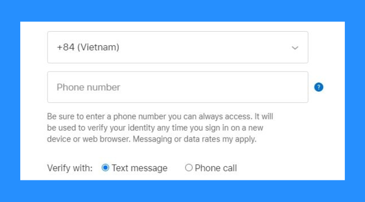 Cách tạo tài khoản iCloud trên Google - Bước 4: Tạo một mật khẩu mạnh theo yêu cầu của Apple. Sau đó, nhập số điện thoại để xác minh. Bạn có thể chọn nhận mã qua Tin nhắn (SMS) hoặc Cuộc gọi.