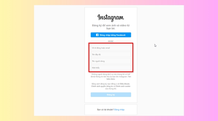 Bước 2: Bạn điền Tên đầy đủ, chọn Tên người dùng (username) và Mật khẩu
