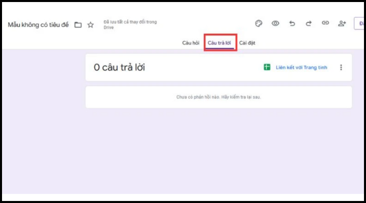 Minh họa xem đáp án trên Google Form trực tiếp trong mục Câu trả lời dành cho người tạo form.