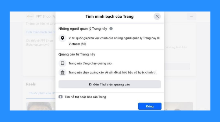 Tại đây, bạn sẽ thấy toàn bộ quảng cáo mà Fanpage đang chạy.